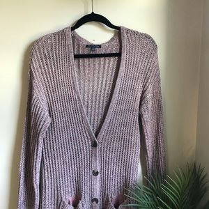 American Eagle Mauve Knit Cardigan